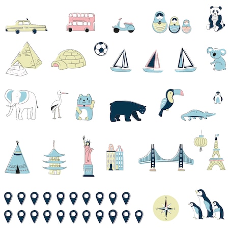 Naklejka na ścianę Mapa świata ice cold M