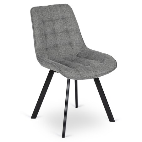 Krzesło Tapicerowane Do Jadalni Kuchni Salonu Loft Pikowane Szare RICK 2