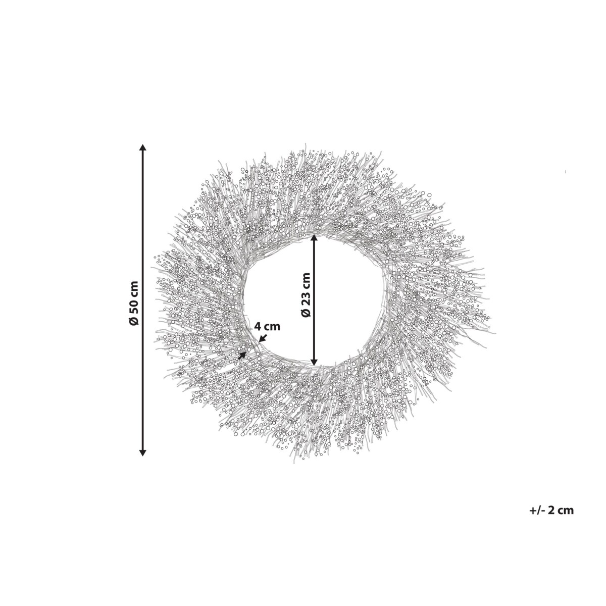 Wianek na drzwi ø 50 cm różowy GALLETAS