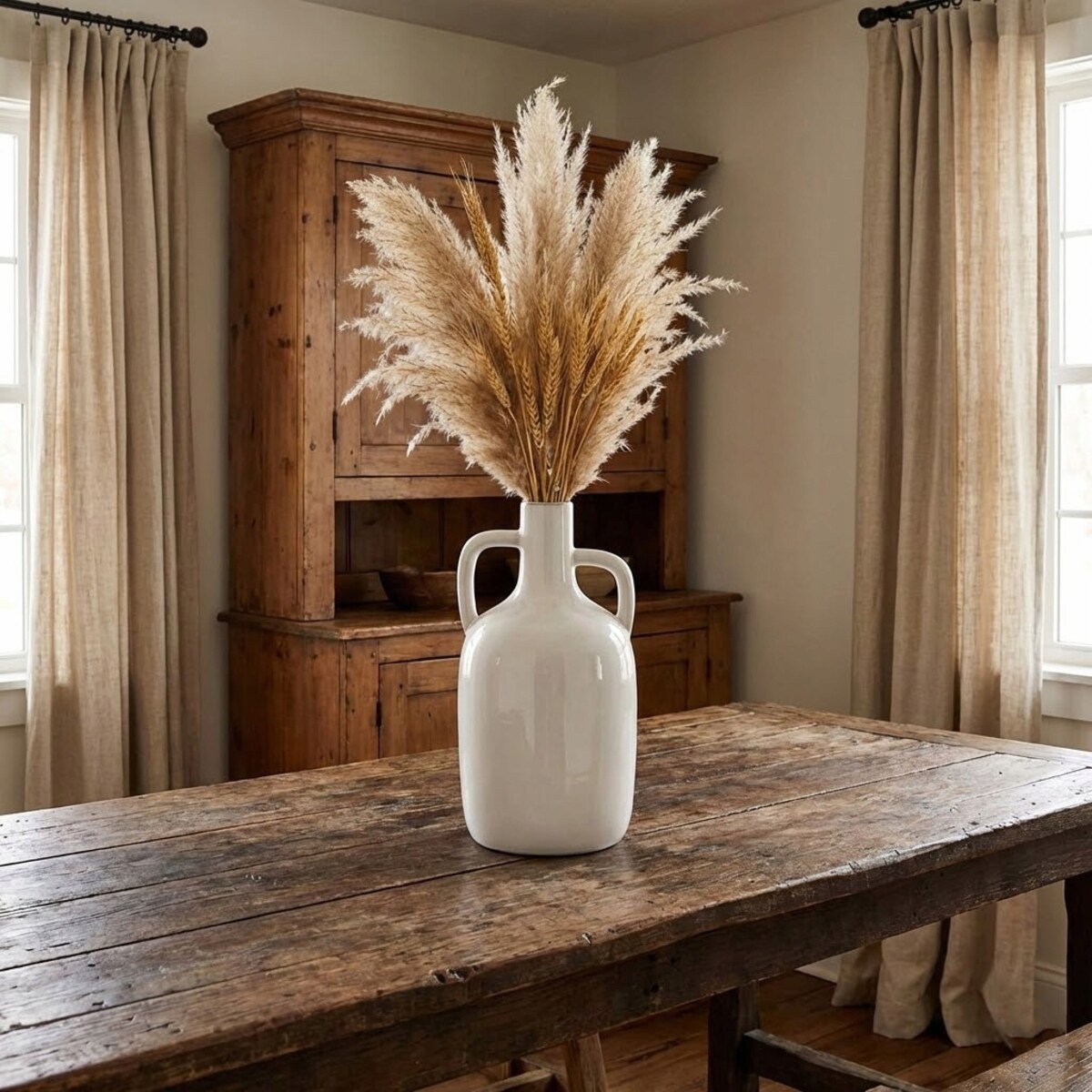 WAZON CERAMICZNY BIAŁY WYSOKI BUTELKA DEKORACYJNY NA JEDEN KWIAT NOWOCZESNY