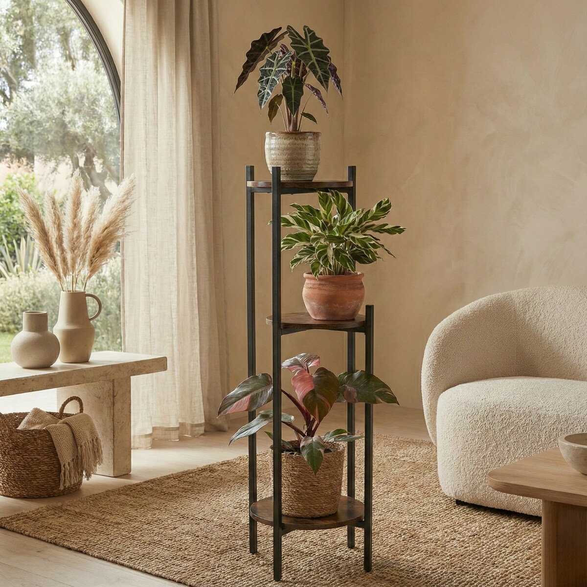 Wąski kwietnik stojący STEM na 3 kwiaty, Ø 33 x 80,5 cm