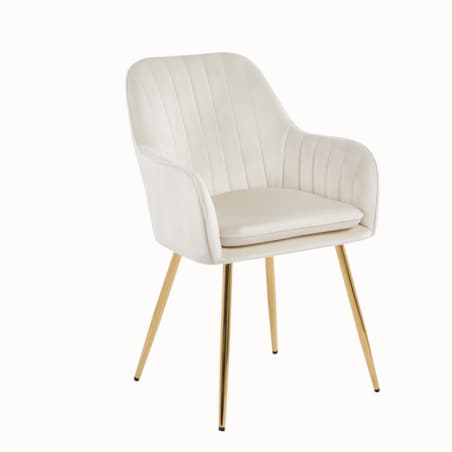 KRZESŁO TAPICEROWANE VELVET WELUR DO SALONU JADALNI KUCHNI BEŻOWY MIA GOLD