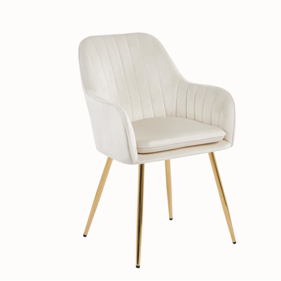 KRZESŁO TAPICEROWANE VELVET WELUR DO SALONU JADALNI KUCHNI BEŻOWY MIA GOLD