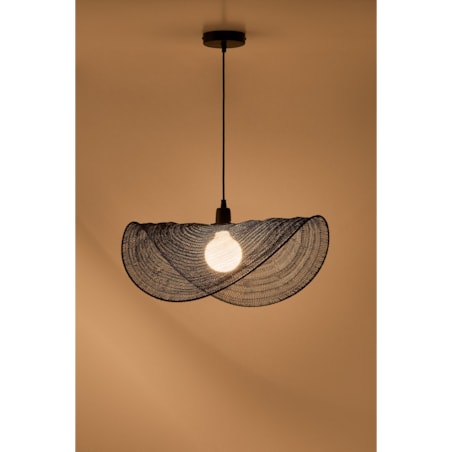 Lampa wisząca z drucianej siatki Garaine 58 cm, czarna