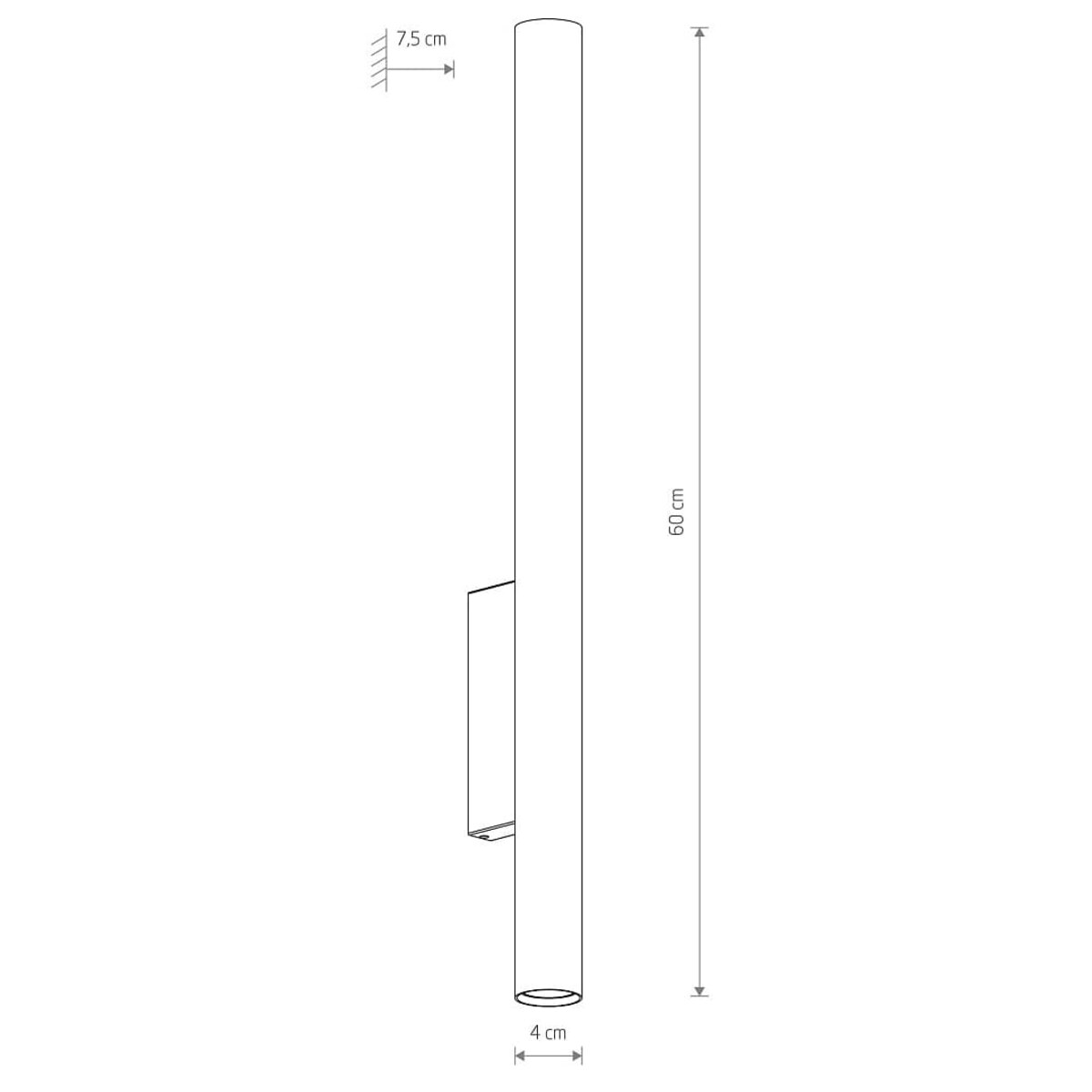 Kinkiet do salonu podłużny tuba Fourty 10759 Nowodvorski stick czarny