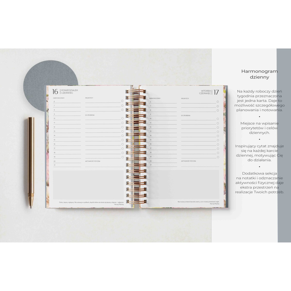 Planner dzienny na spirali 2025 – Nevada