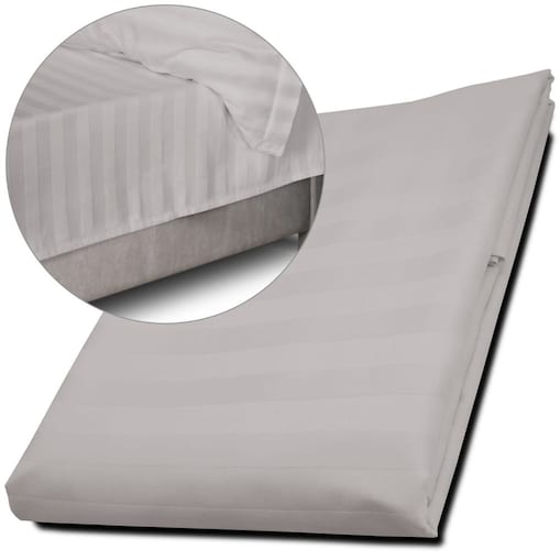 Prześcieradło bambusowe satyna bawełniana 160x240 Bamboo paski, szare