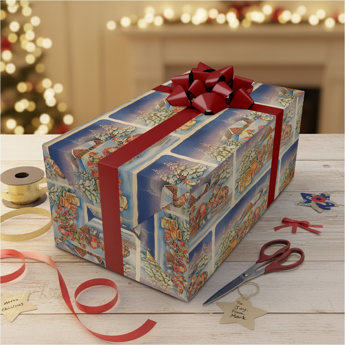 Papier Prezentowy Do Pakowania Prezentów 20 m MEGAROLKA Świąteczny Do Paczek Boże Narodzenie Ozdobny
