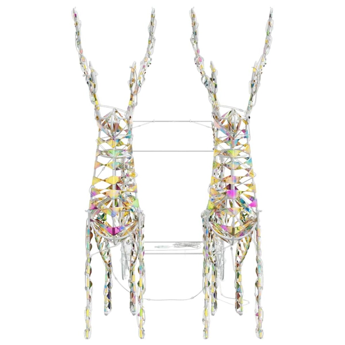 vidaXL Renifer ciągnący sanie Ciepła biel 30 x 12 x 54.5 cm PET