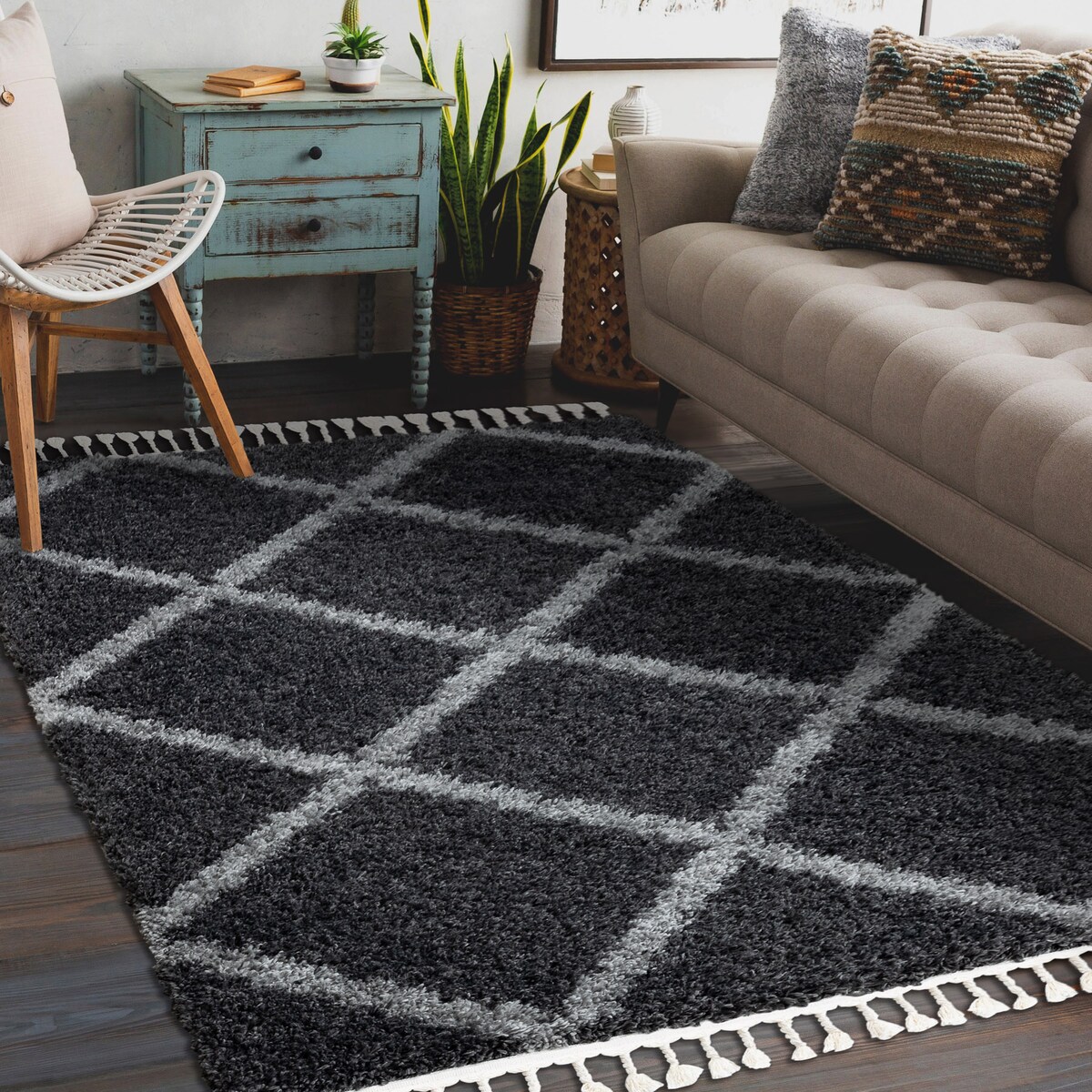 Dywan UNION 3482 Kratka, trellis szary 140x190 cm