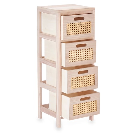 Komoda z 4-szufladami, plecionka wiedeńska, 25 x 27 x 73 cm