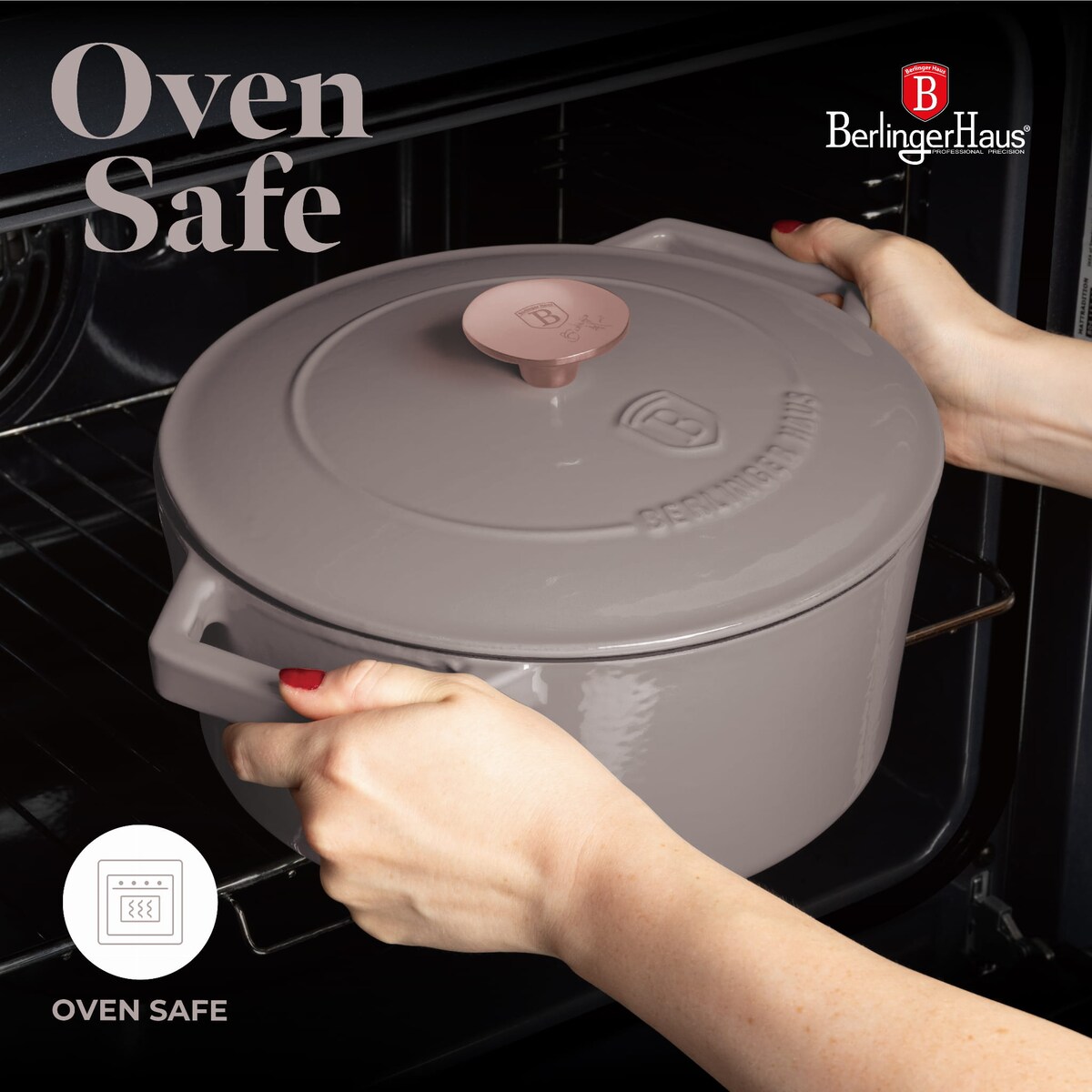 Garnek żeliwny4,35L z pokrywką 24cm Berlinger Haus Toupe