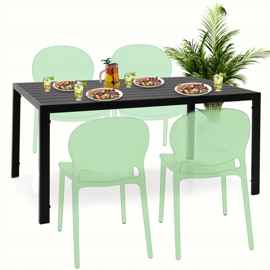 Stół ogrodowy z aluminium czarny