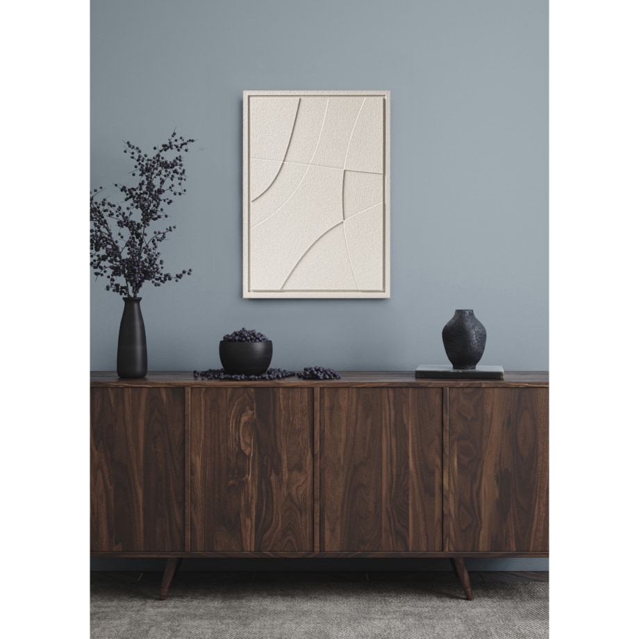 Obraz 3D 35x50cm Abstract II – Dekoracja Ścienna z Tynku Naturalnego, Natural Cream Minimalistyczny Relief