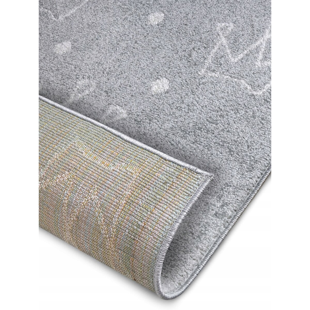 Dywan dziecięcy 160x235cm,szary dywan w kremowe korony ,miękki włosie