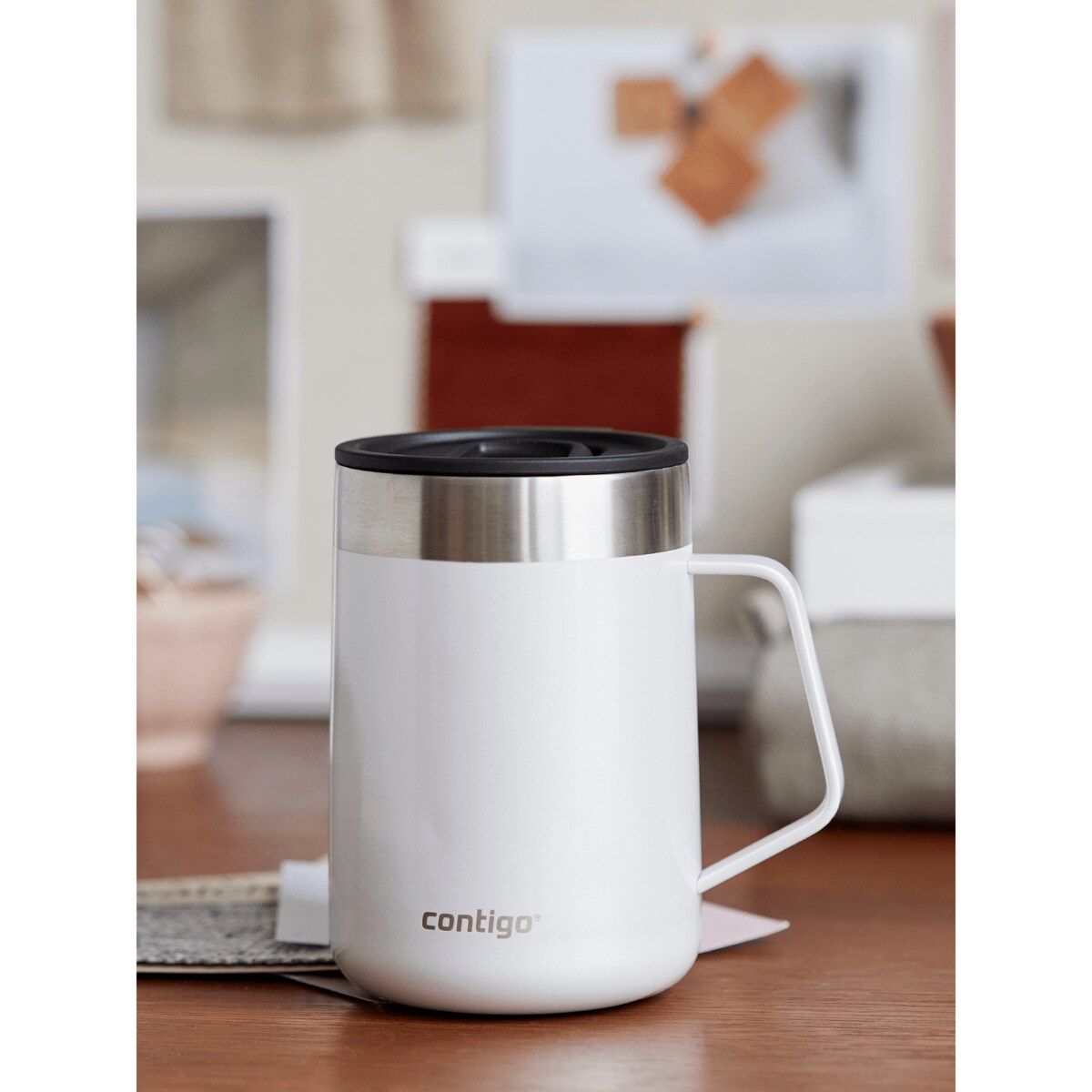 Kubek termiczny z uchem Contigo Streeterville 420 ml - Biały