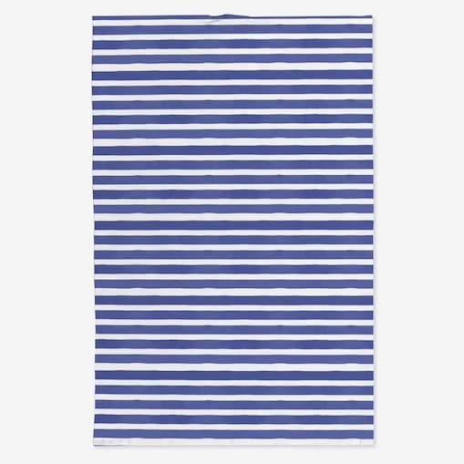 Lniany ręcznik kuchenny - niebieskie paski