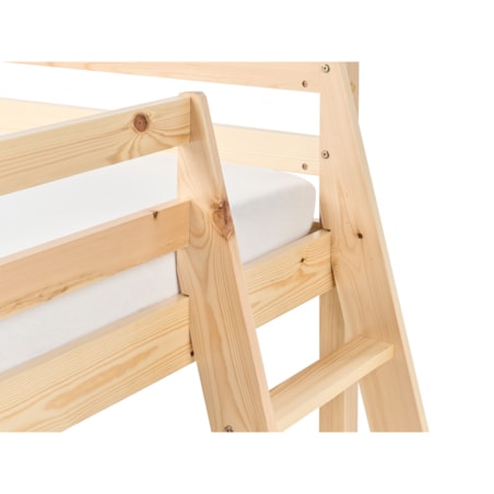 Łóżko na antresoli Drewno sosnowe STAPLE 90 x 200 cm Jasnobrązowy