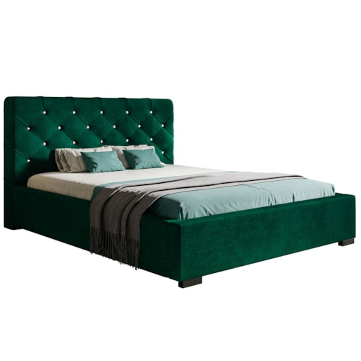 Łóżko jednoosobowe 120x200 BEN 11 - butelkowa zieleń