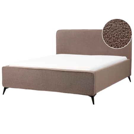 Łóżko boucle 160 x 200 cm brązowe VALOGNES