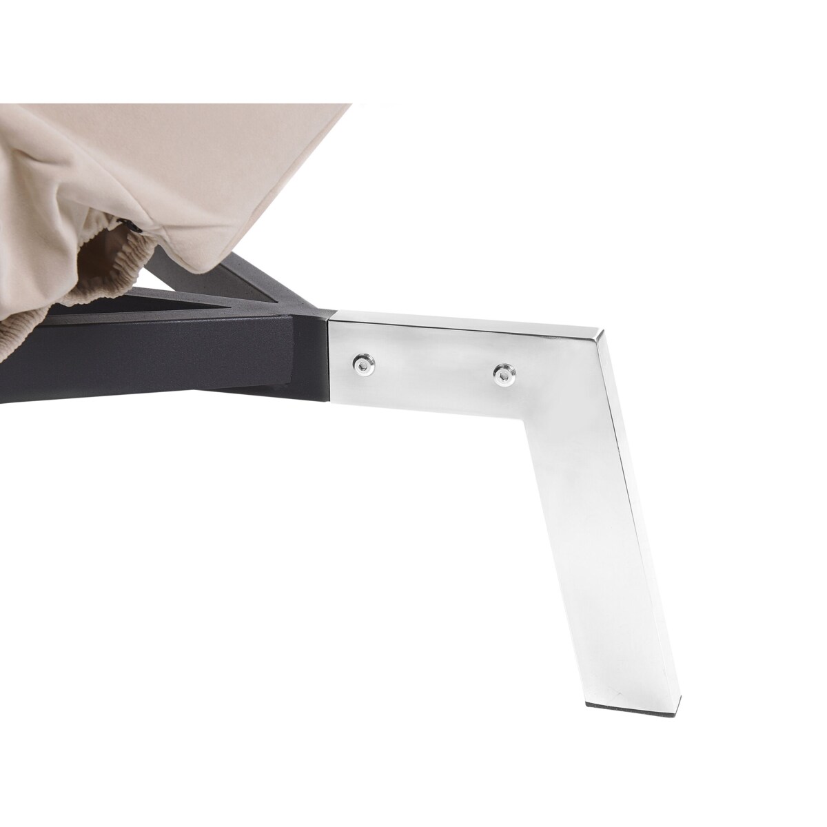 Szezlong welurowy rozkładany beżowy LOIRET