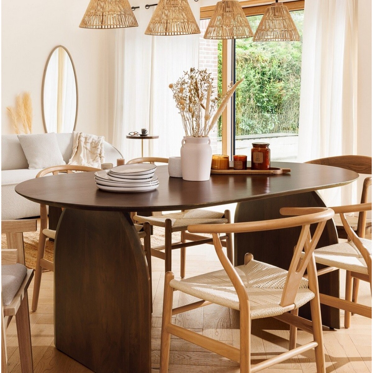 Stół owalny drewno akacjowe Delta 180x100 cm