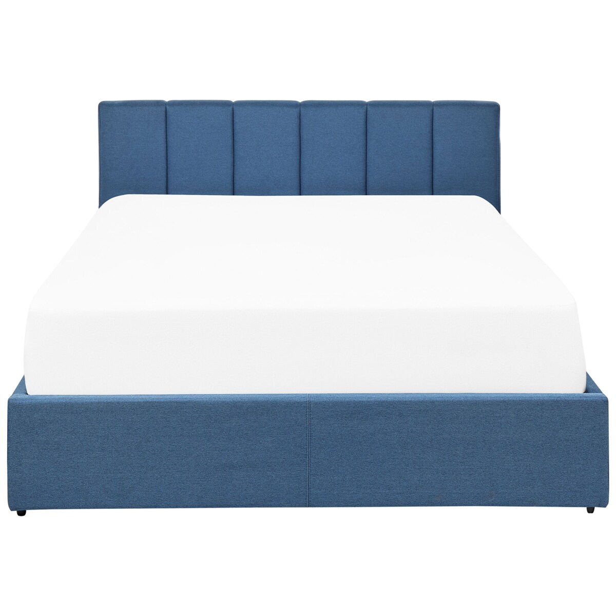 Łóżko z pojemnikiem tapicerowane 140 x 200 cm niebieskie DREUX