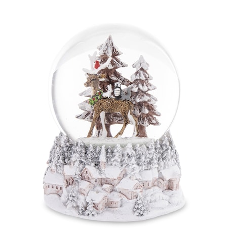 Szklana kula śnieżna z pozytywką 13,5x11x11 cm RENNA NELLA FORESTA