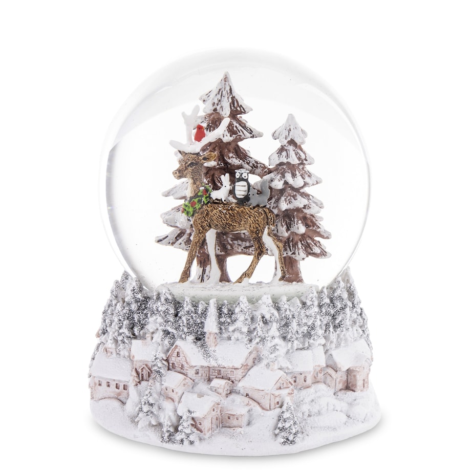 Szklana kula śnieżna z pozytywką 13,5x11x11 cm RENNA NELLA FORESTA