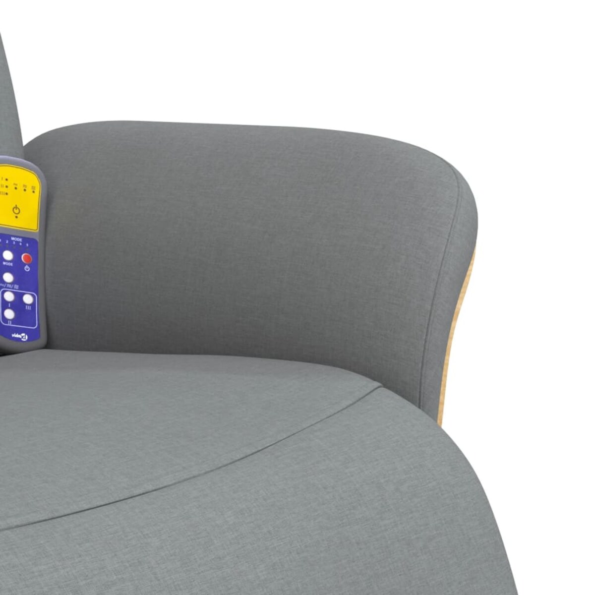 vidaXL Rozkładany fotel masujący z podnóżkiem, jasnoszary, tkanina