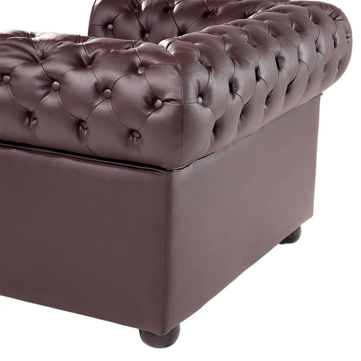 Fotel CHESTERFIELD Skóra naturalna Brązowy