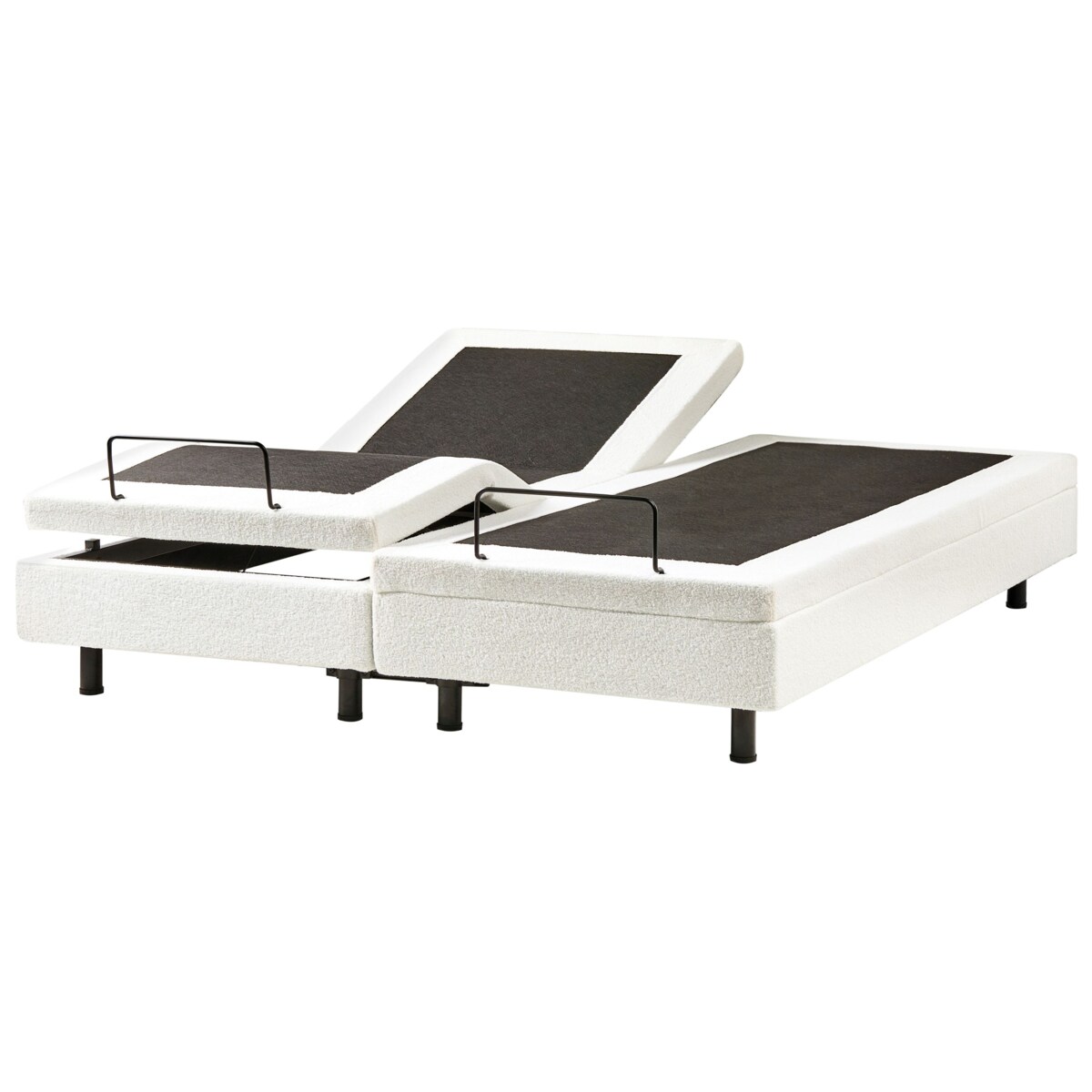 Łóżko regulowane bez zagłówka Boucle DUKE 180 x 200 cm Złamana biel