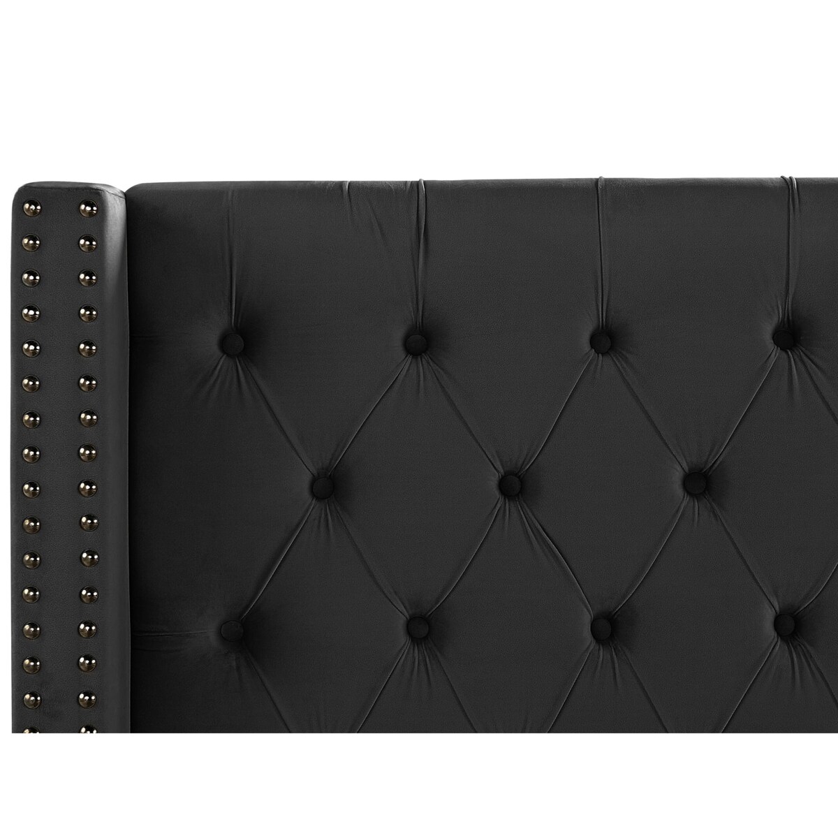 Łóżko welurowe 160 x 200 cm czarne LUBBON