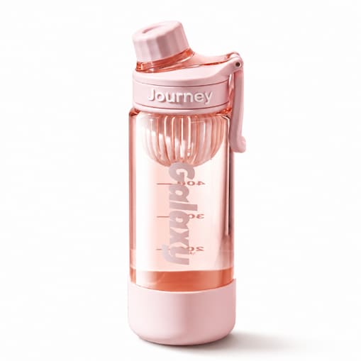 Butelka na wodę z uchwytem, sportowy bidon z miarką 800ML GALAXY różowy BD71R