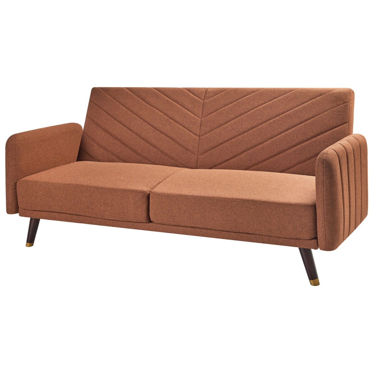 Sofa rozkładana SENJA Pomarańczowy Len syntetyczny