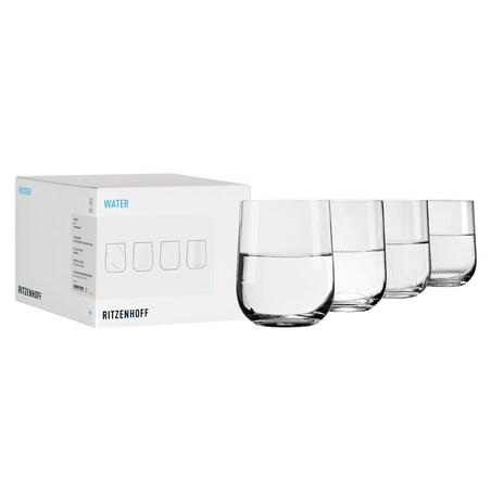 Ritzenhoff Zestaw 4 szt. szklanek do wody Amari, szkło kryształowe różne wzory 380 ml