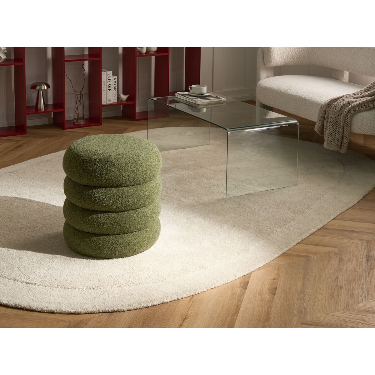 Puf SUMPTER Boucle Zielony
