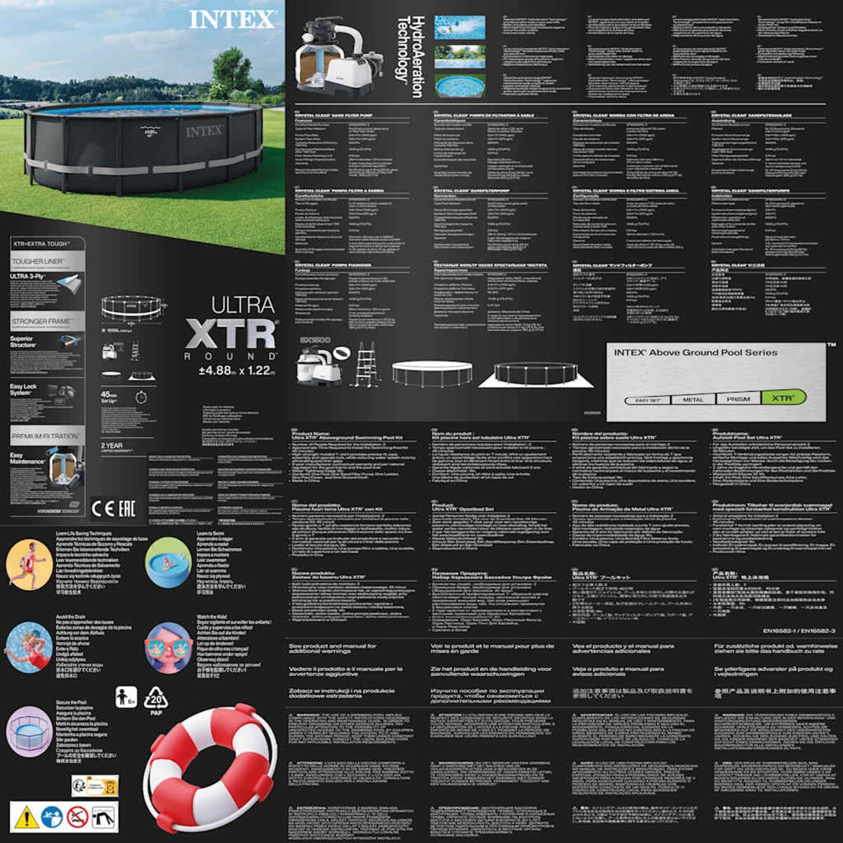 Intex Basen okrągły z akcesoriami Ultra XTR Frame, 488x122 cm, 26326GN