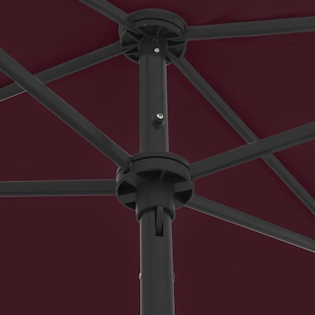 vidaXL Parasol plażowy, bordowy, 180x120 cm