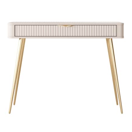 Toaletka, konsola do przedpokoju LENA beżowa + złote nogi