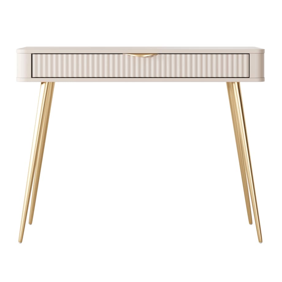 Toaletka, konsola do przedpokoju LENA beżowa + złote nogi