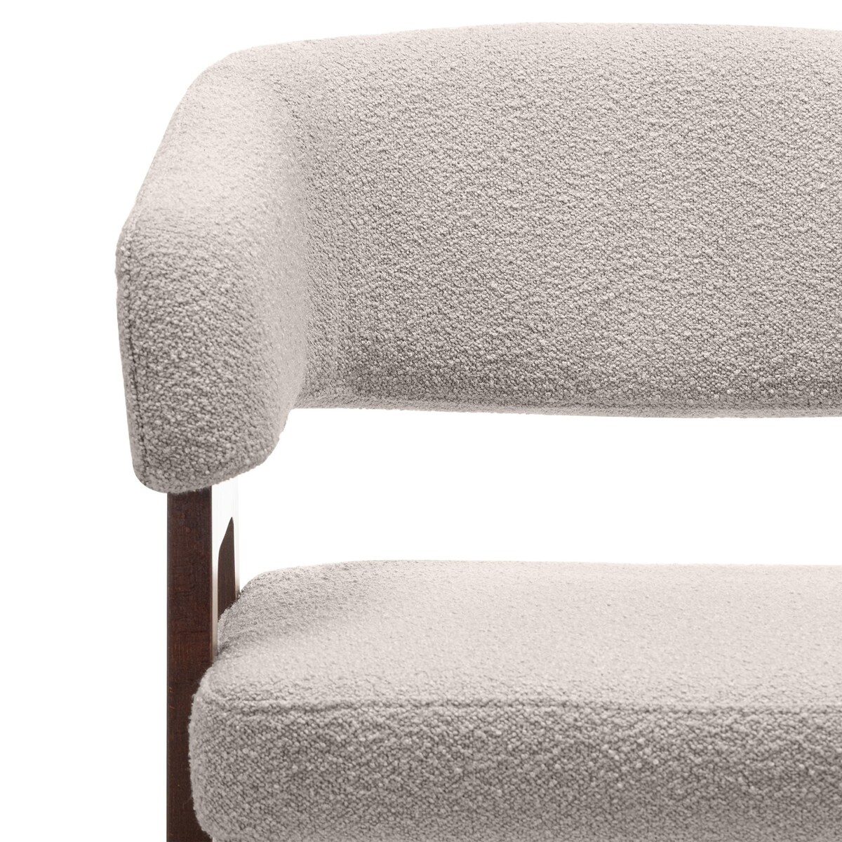 Krzesło tapicerowane, bouclé, szarobeżowe/orzech Coba