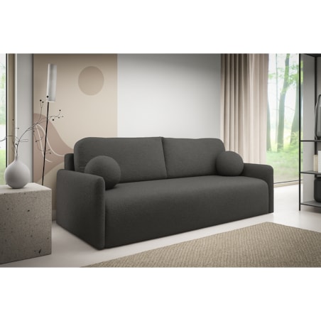 Kanapa trzyosobowa GLOV w tkaninie boucle - grafitowa