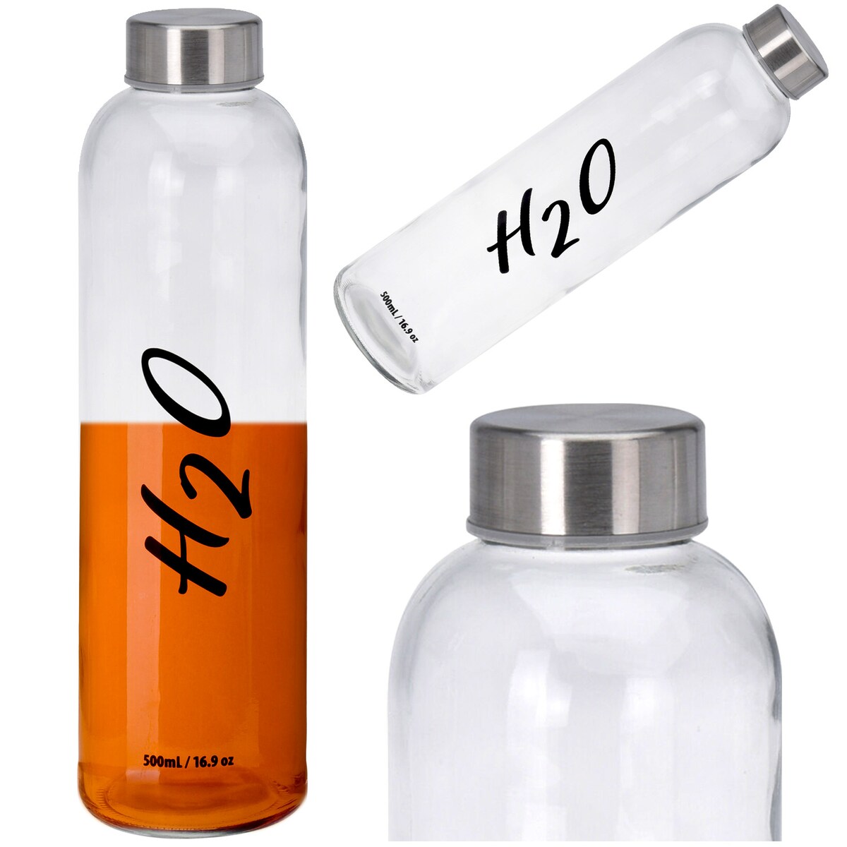 Szklana Butelka Na Wodę 750 Ml Napoje Sok Zakręcana Na Lato