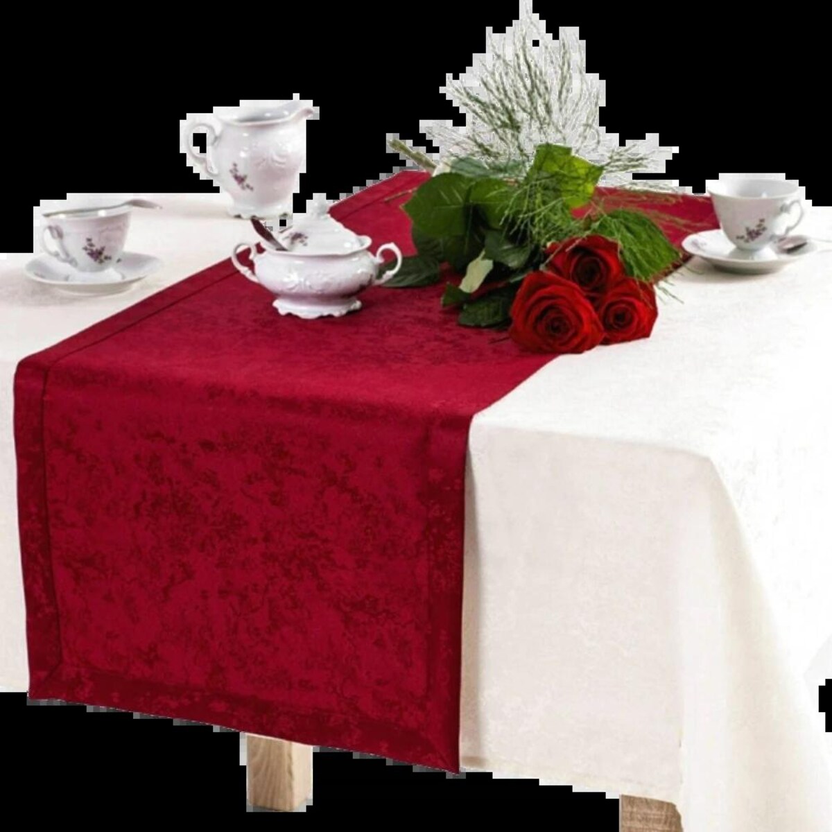 Bieżnik Marmurek ecru (377) O5 - 40x240 cm - ecru