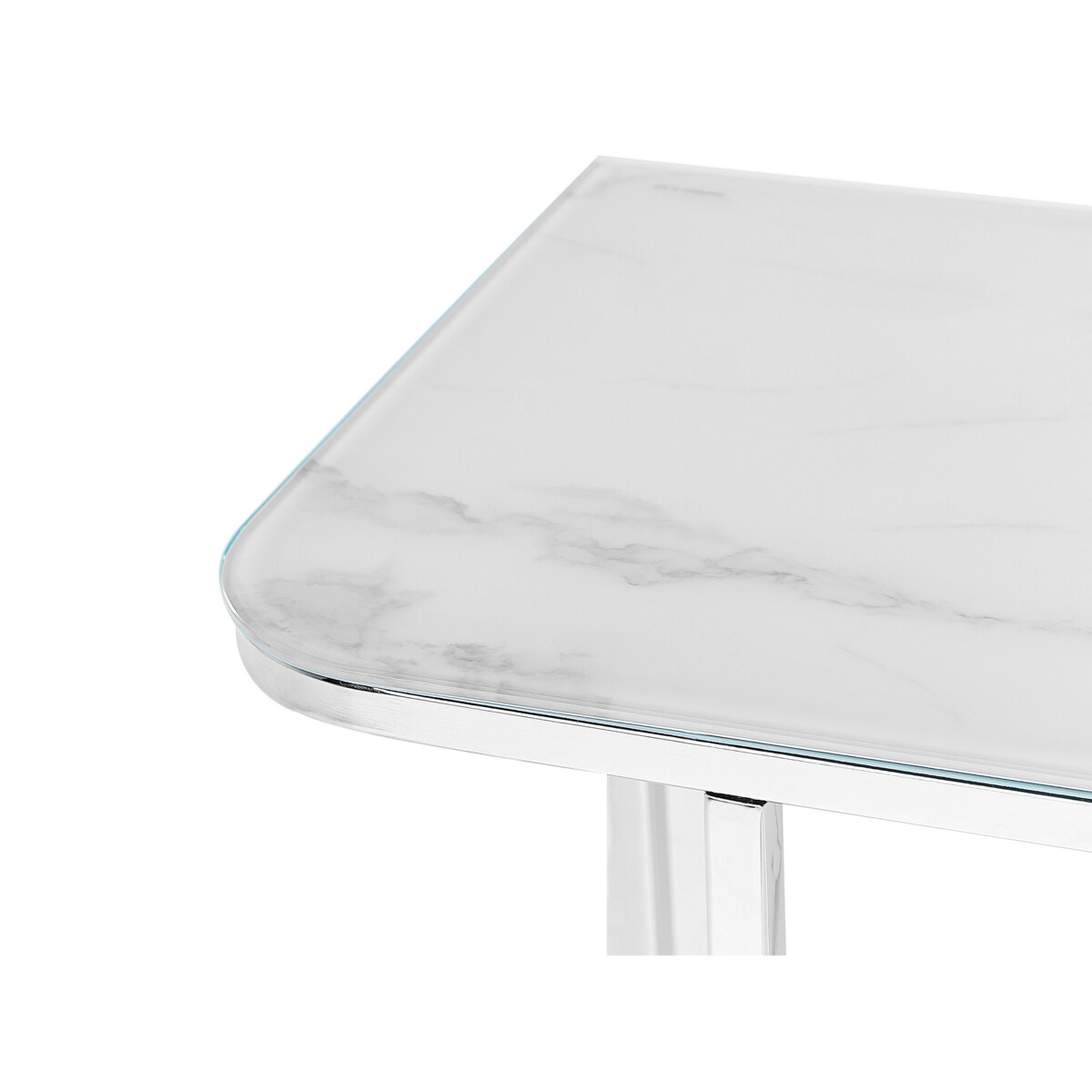 Konsola efekt marmuru biało-srebrna CALVERT