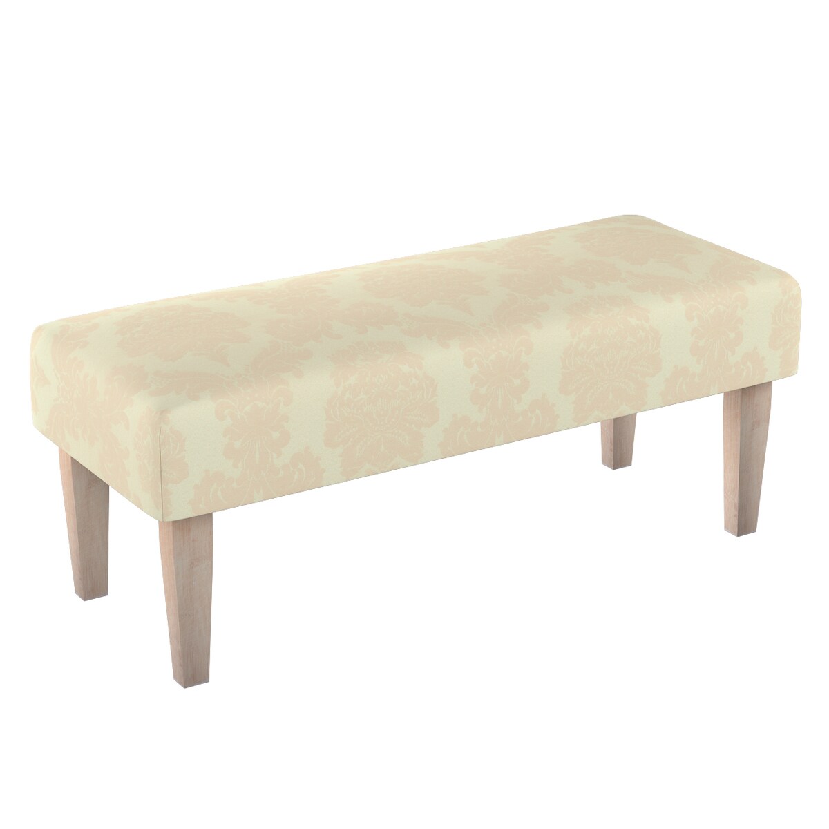 Ławka, liście akantu na tle ecru, 100 x 40 x 40 cm, Damasco