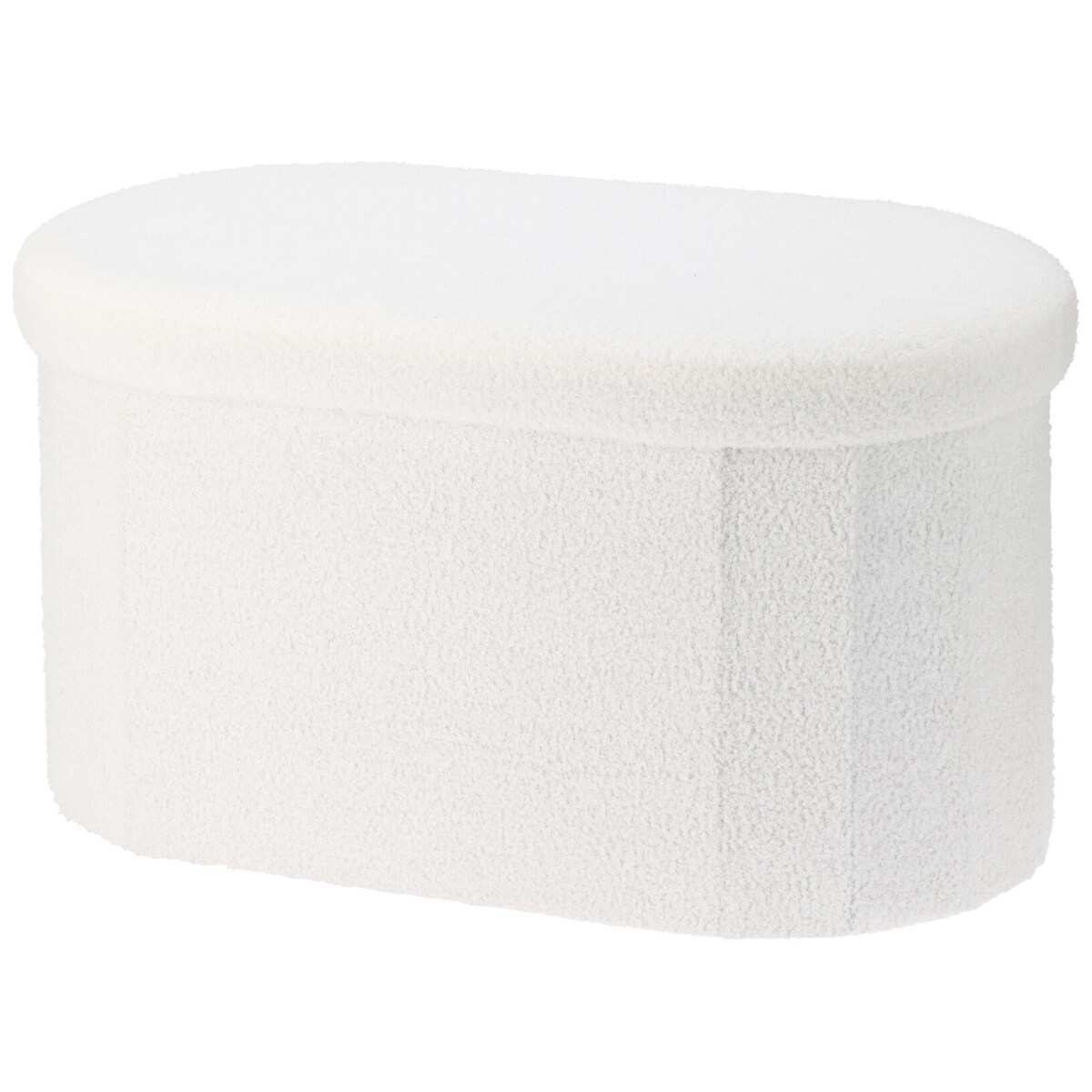 Podłużna pufa ze schowkiem boucle BINI, 71 x 39,5 x 39 cm