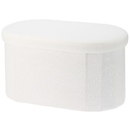 Podłużna pufa ze schowkiem boucle BINI, 71 x 39,5 x 39 cm