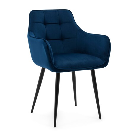 Krzesło tapicerowane welurowe GALLO velvet granatowy